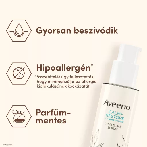 Aveeno Calm+Restore hármas hatású arcszérum zabbal 30 ml