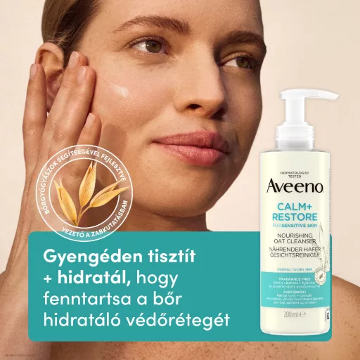 Aveeno Calm+Restore tisztító gél arcra 200 ml