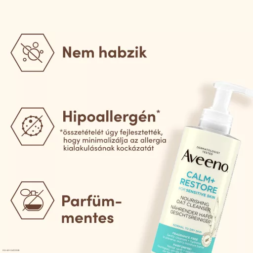 Aveeno Calm+Restore tisztító gél arcra 200 ml