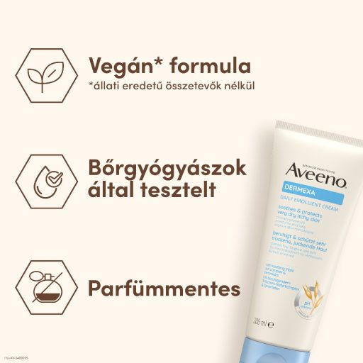 Aveeno Dermexa illatmentes hidratáló krém a száraz és érzékeny bőrre 200 ml