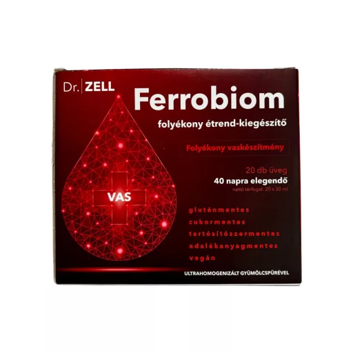 Dr. Zell Ferrobiom - folyékony étrend-kiegészítő vaskészítmény 20 x 30 ml