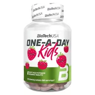   BioTechUSA One-A-Day Kids eper-málna ízű multivitamin rágótabletta 90 db