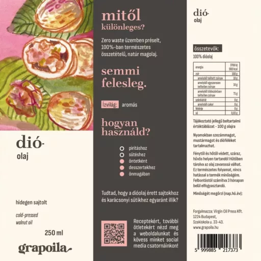 Grapoila dióolaj 250 ml 