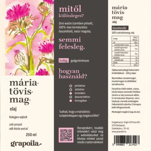 Grapoila máriatövismag-olaj 250 ml 