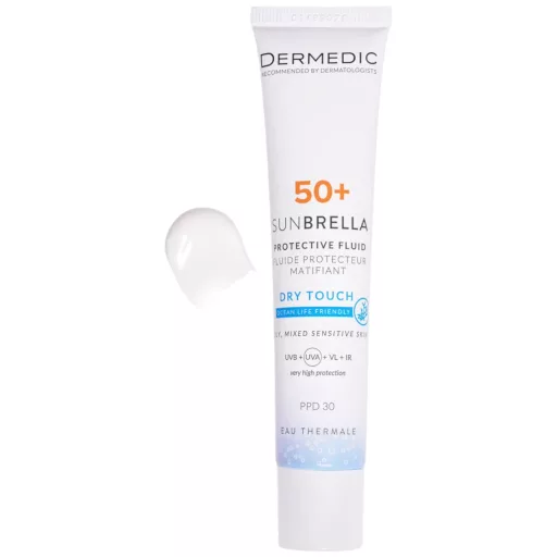 Dermedic Sunbrella Dry Touch Matt hatású fényvédő fluid SPF50+ 40 ml