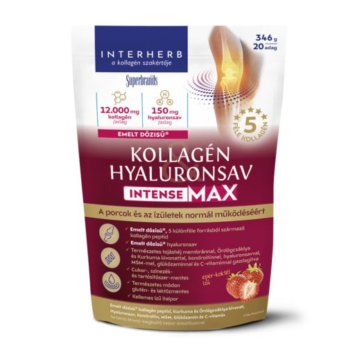 Interherb Kollagén&Hyaluronsav Intense Max porcépítő italpor eper 346 g