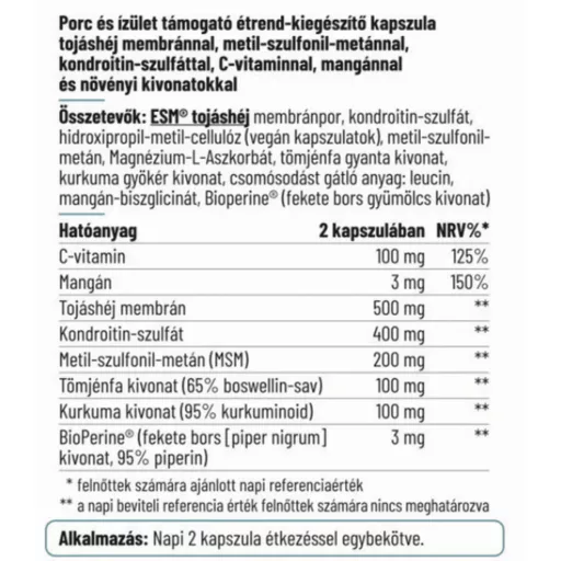 Nordvital Porc- és ízület kapszula 60 db