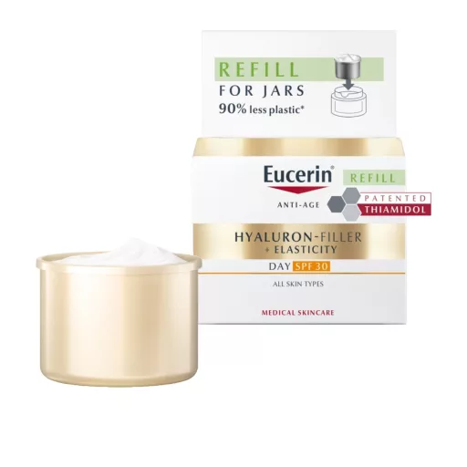 Eucerin Hyaluron-Filler + Elasticity bőrtömörséget regeneráló nappali arckrém SPF30 öko-utántöltő 50 ml