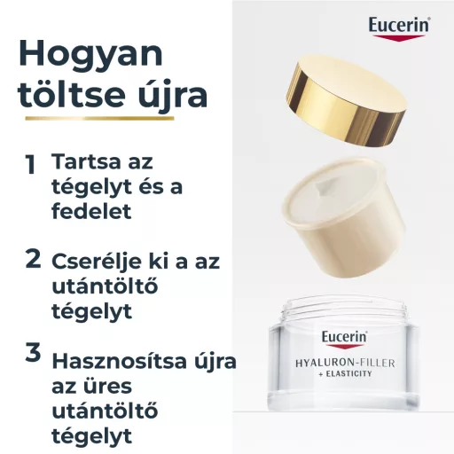 Eucerin Hyaluron-Filler + Elasticity bőrtömörséget regeneráló nappali arckrém SPF30 öko-utántöltő 50 ml
