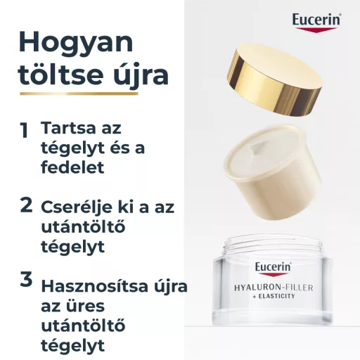 Eucerin Hyaluron-Filler + Elasticity bőrtömörséget regeneráló éjszakai krém öko-utántöltő 50 ml