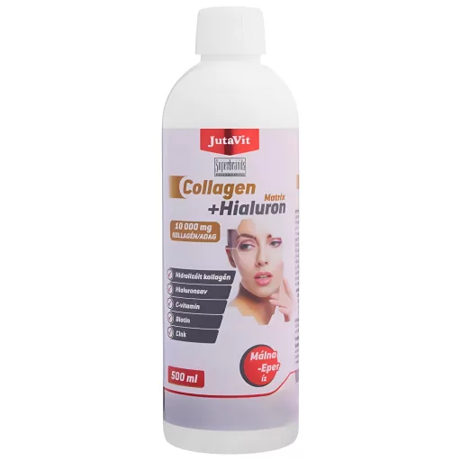 JutaVit Kollagén + Hialuronsav Matrix málna ízű ital 500 ml