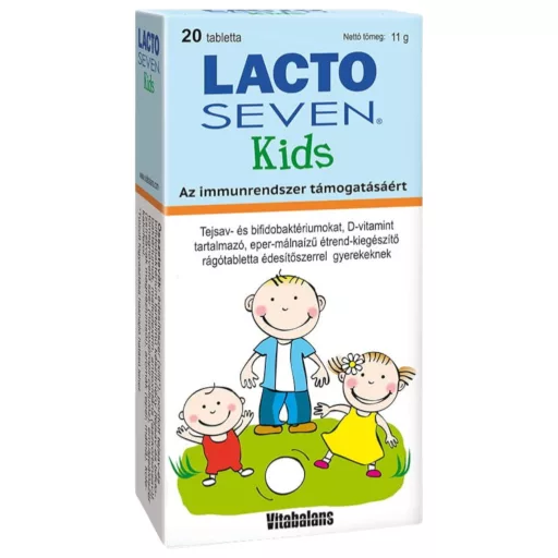 Lacto Seven Kids eper-málna ízű rágótabletta 20 db