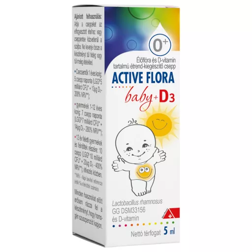 Active Flora Baby+ D3 étrend-kiegészítő csepp 5 ml  