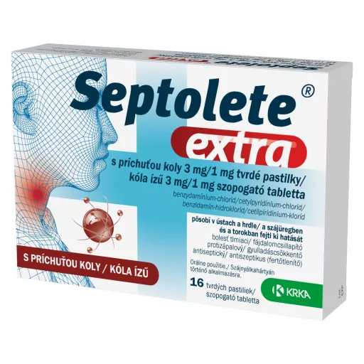Septolete Extra 3 mg/1 mg szopogató tabletta kóla ízű 16 db