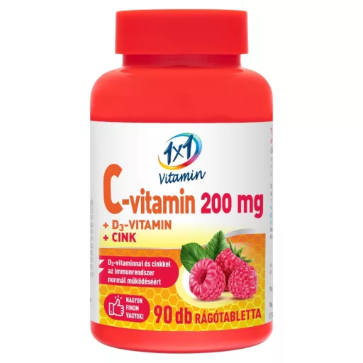 1×1 Vitamin C-vitamin 200+D3+Cink rágótabletta 90 db