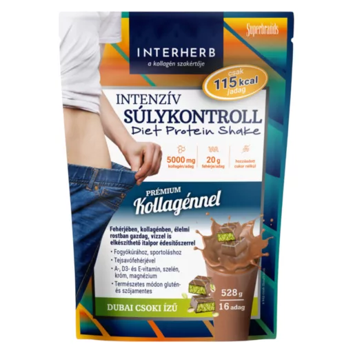 Interherb Intenzív súlykontroll shake kollagénnel - dubai csoki 528 g 16 adag