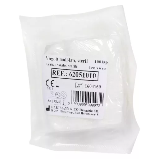 Sterilux vágott steril mull-lap 6x6 cm 100 db