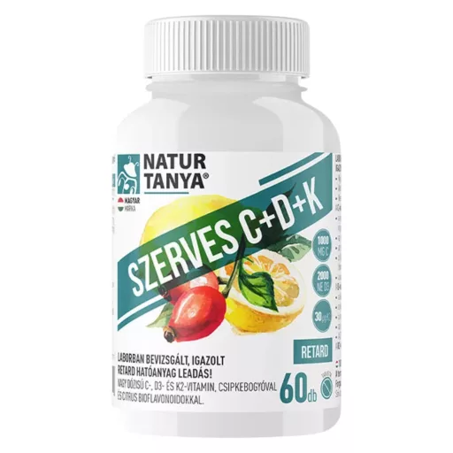 Natur Tanya Szerves Retard C+D+K vitamin tabletta 60db