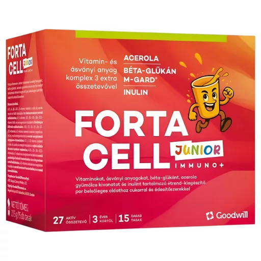 Fortacell Immuno+ Junior étrend-kiegészítő por oldathoz 15 db