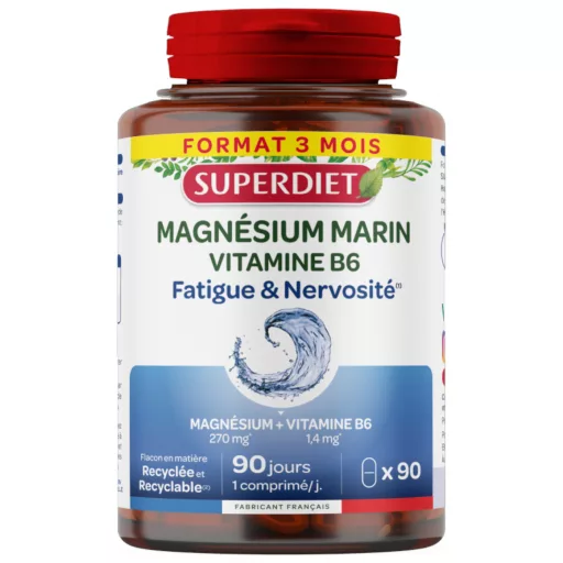 SUPERDIET Tengeri Magnézium+B6-vitamin tabletta 90 db