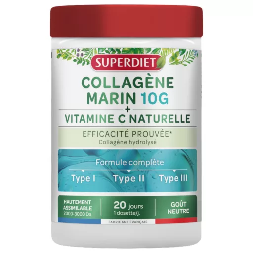 SUPERDIET Tengeri Kollagén+ C-vitamin por 210 g