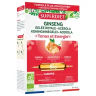   SUPERDIET Bio Ginseng+Méhpempő+Acerola Energy ivóampulla 20x10 ml