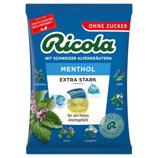 Ricola cukormentes gyógynövényes cukorka - extra erős 75 g