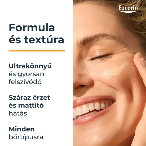 Eucerin Sun Hydro Protect SPF50 ultra könnyű színezett napozó fluid arcra - light 50 ml