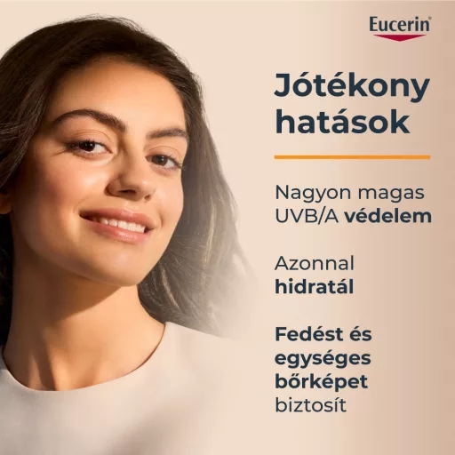 Eucerin Sun Hydro-Protect SPF50 ultra könnyű színezett napozó fluid arcra - medium 50 ml
