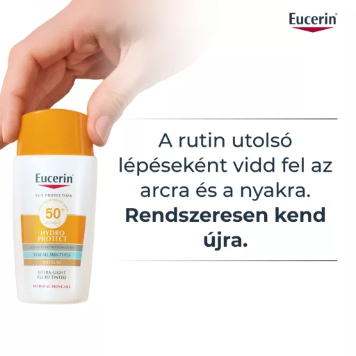 Eucerin Sun Hydro-Protect SPF50 ultra könnyű színezett napozó fluid arcra - medium 50 ml