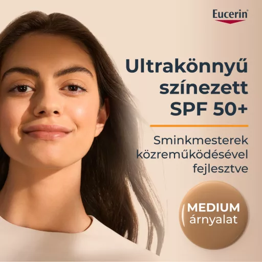 Eucerin Sun Hydro-Protect SPF50 ultra könnyű színezett napozó fluid arcra - medium 50 ml