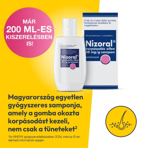 Nizoral sampon korpásodás ellen 20 mg/g 200 ml