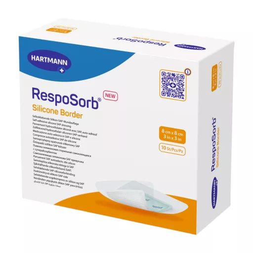 Resposorb Silicone Border kötszer 8×8 cm 10 db
