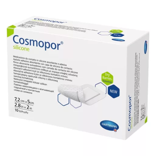 Cosmopor Silicone steril kötszer 7,2×5 cm 10 db