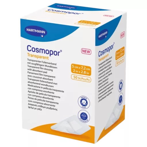 Cosmopor Transparent steril filmkötszer 5×7,2 cm 50 db