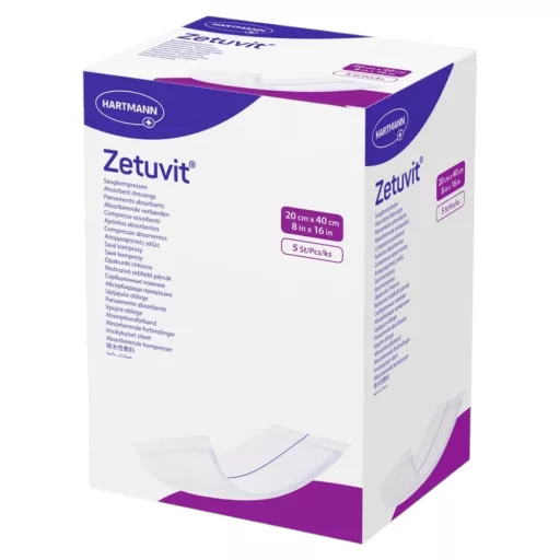 Zetuvit 4 rétegű steril sebpárna 20 x 40 cm 5 db