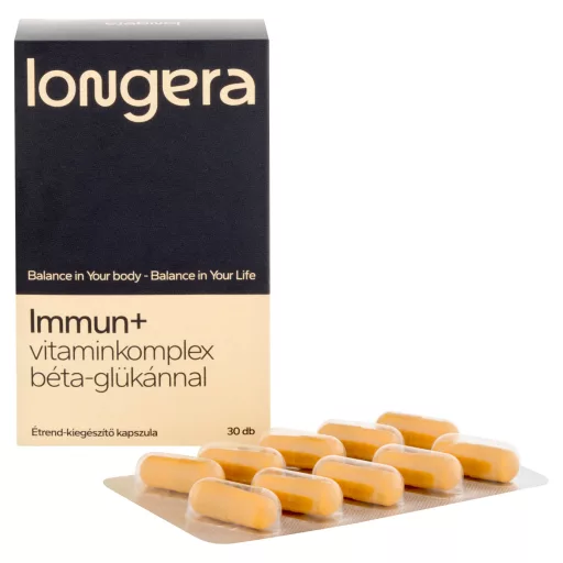 Longera Immun+ vitamin komplex béta-glükán kapszula 30 db