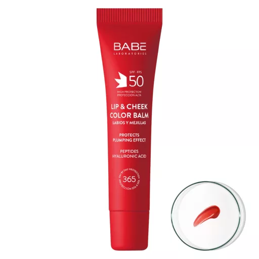 BABÉ Lip & Cheek színezett ajak- és arcbalzsam SPF50 - piros 20 ml