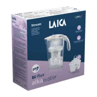   Laica Stream Line fehér vízszűrő kancsó digitális kijelzővel 1 db alkawater bi-flux szűrőbetéttel