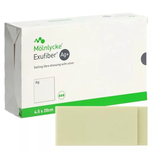 Exufiber Ag+ kötszer 4,5 x 20 cm 10 db
