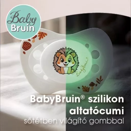 Baby Bruin világító gombos szilikon altatócumi 2-es - süni 1 db