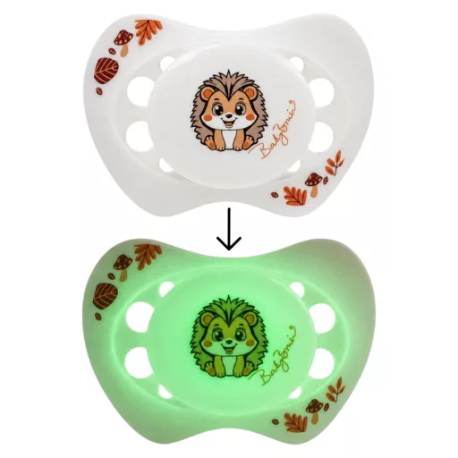 Baby Bruin világító gombos szilikon altatócumi 3-as - süni 1 db