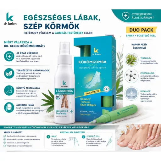 Dr. Kelen Körömgomba DuoPack körömgomba elleni ecsetelő toll 5 ml + spray 105 ml