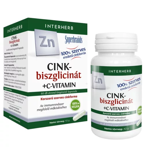 Interherb Cink-biszglicinát + C-vitamin kapszula 60 db