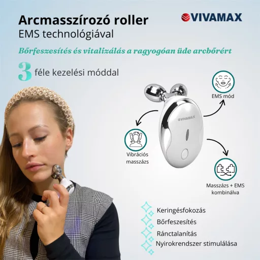 Vivamax Arcmasszírozó roller EMS technológiával