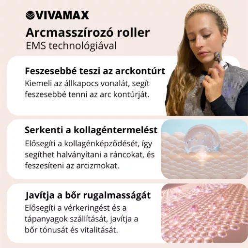 Vivamax Arcmasszírozó roller EMS technológiával