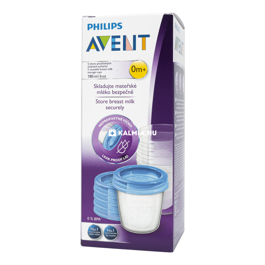 Philips Avent Anyatejtároló VIA poharak 180 ml 5 db akciós termékkép 1