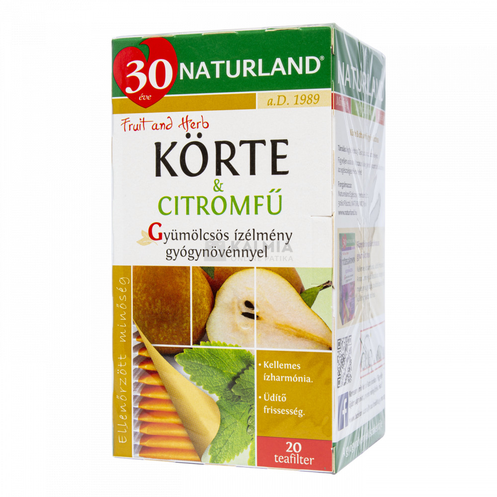 Naturland Körte-citromfű gyümölcstea filteres 20 x 2 g akciós termékkép 1