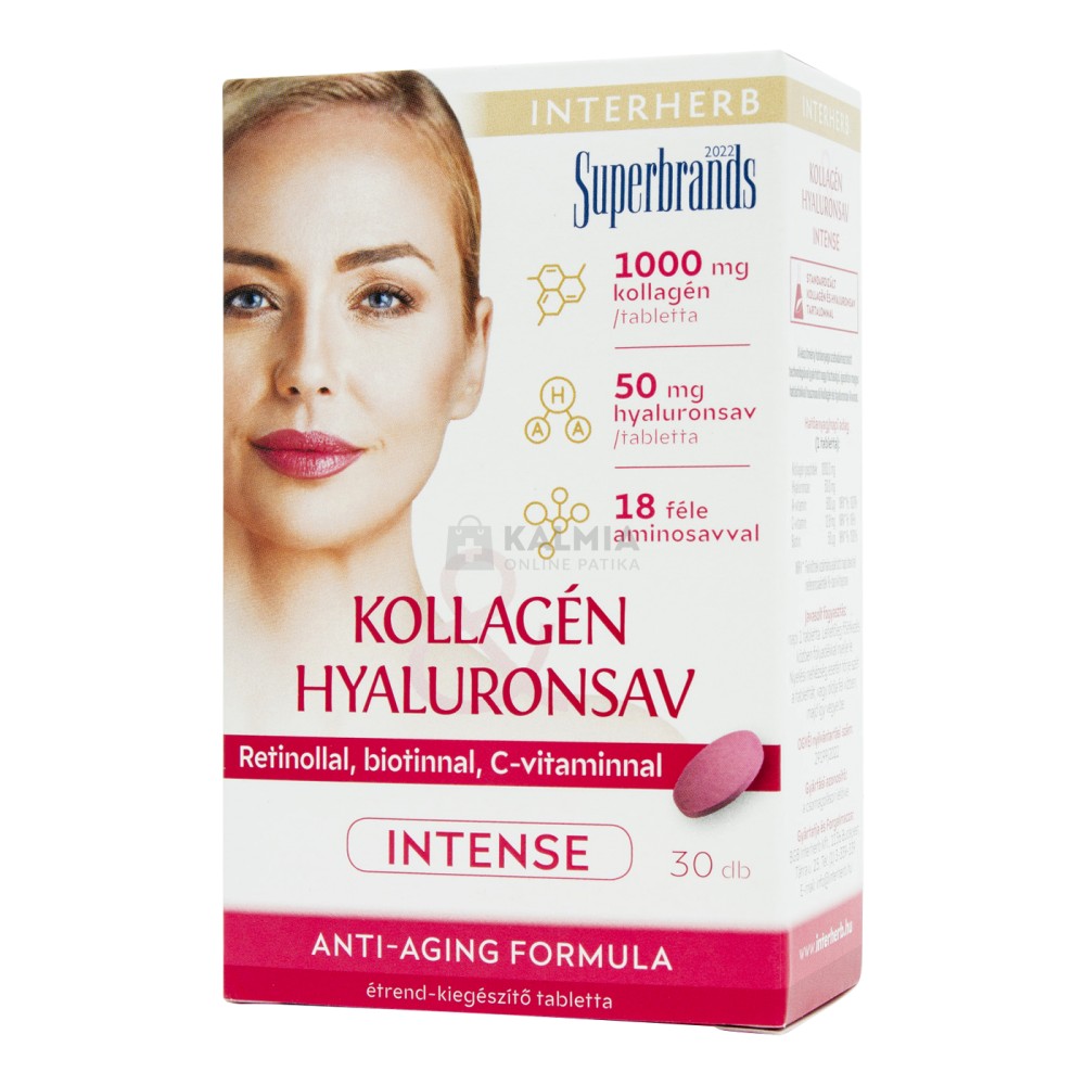 Interherb Kollagén Hyaluronsav Szépségformula Intense tabletta 30 db akciós termékkép 1
