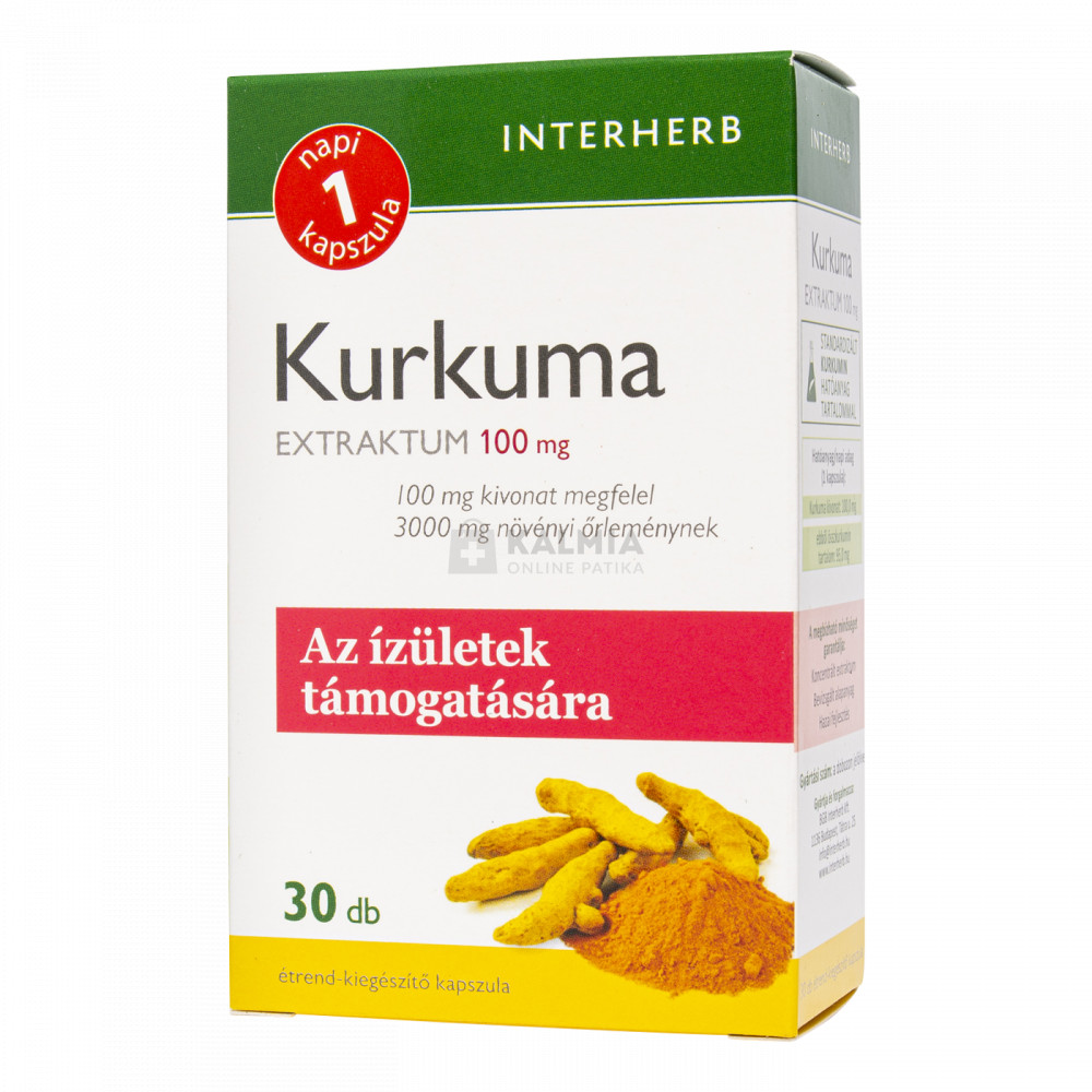 Interherb "Napi 1" Kurkuma extraktum 100 mg kapszula 30 db akciós termékkép 1